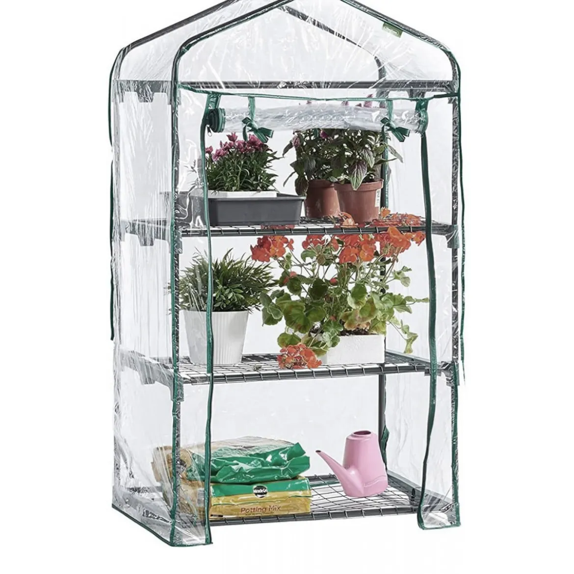 Mini Serra in Acciaio per Piante Copertura in PVC da Giardino o Balcone