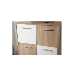 Mobile a 6 Ante Credenza Buffet Moderna Bianco Rovere da Soggiorno