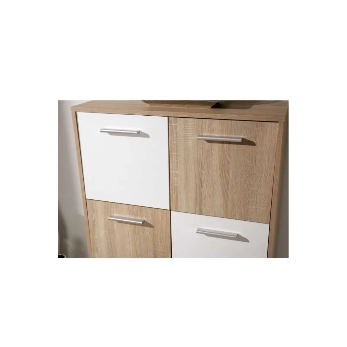 Mobile a 6 Ante Credenza Buffet Moderna Bianco Rovere da Soggiorno