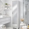 Mobile Alto 1 Anta 190 con Specchio Ingresso Scarpiera Armadio a Colonna Bagno