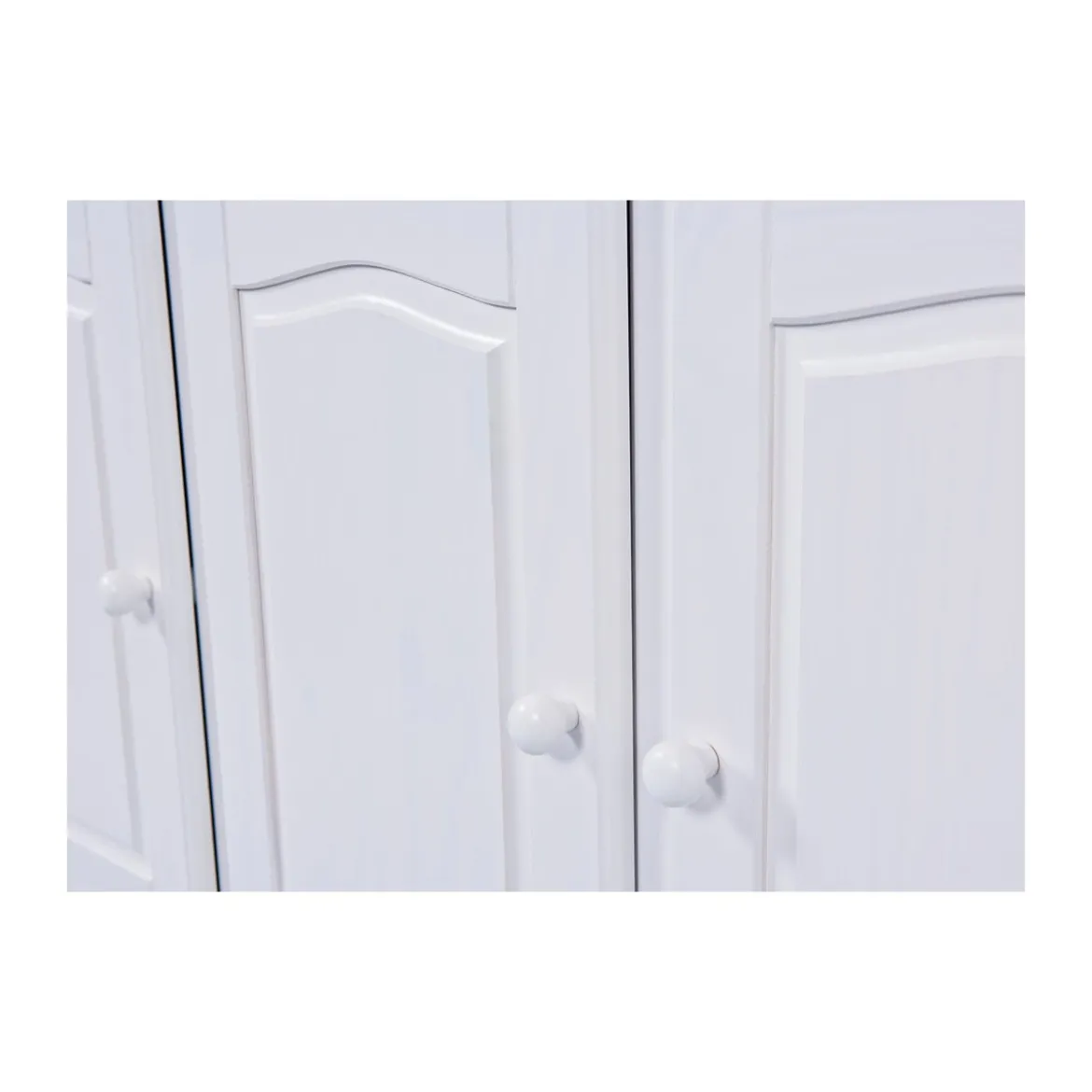 Mobile Alto 3 Ante Cassetti Bianco Credenza Vetrina da Soggiorno Cucina Rustico