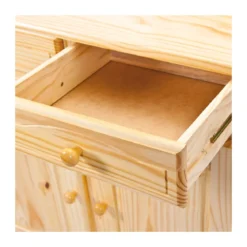 Mobile Alto Credenza Vetrina 3 Ante 3 Cassetti Legno da Soggiorno Cucina Rustico