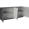 Mobile Ardesia 200 cm Basso con 4 Ante Credenza Moderna per Soggiorno