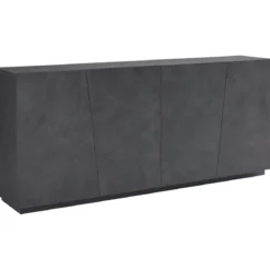 Mobile Ardesia 200 cm Basso con 4 Ante Credenza Moderna per Soggiorno
