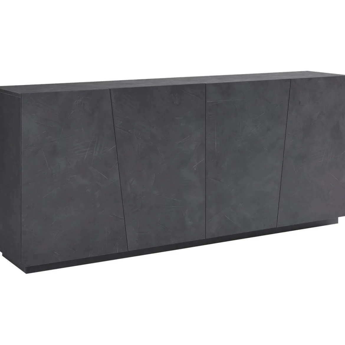 Mobile Ardesia 200 cm Basso con 4 Ante Credenza Moderna per Soggiorno