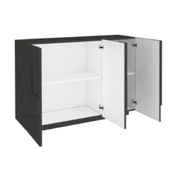 Mobile Ardesia con 3 Ante Credenza Moderna per Soggiorno 120 cm Basso