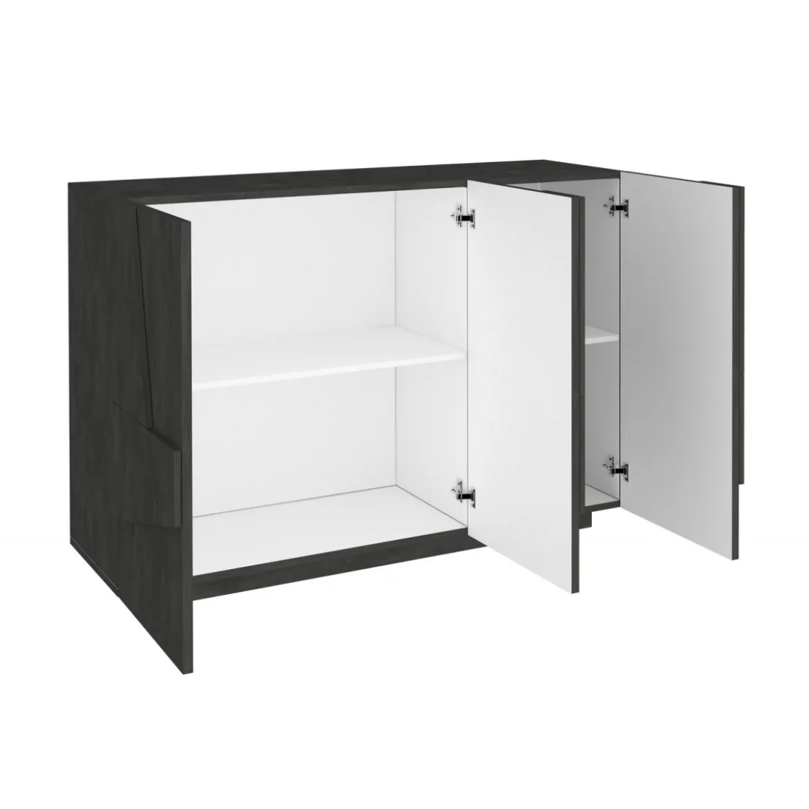 Mobile Ardesia con 3 Ante Credenza Moderna per Soggiorno 120 cm Basso