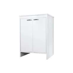 Mobile Bagno 60x50x85 cm PVC 2 Ante Bianco Lavanderia