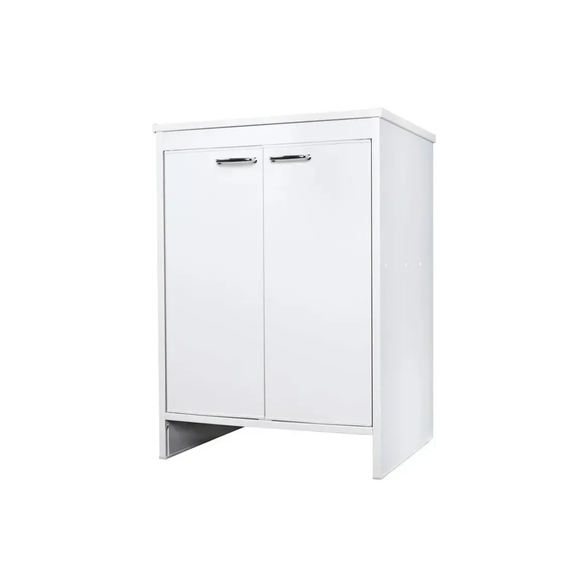 Mobile Bagno 60x50x85 cm PVC 2 Ante Bianco Lavanderia
