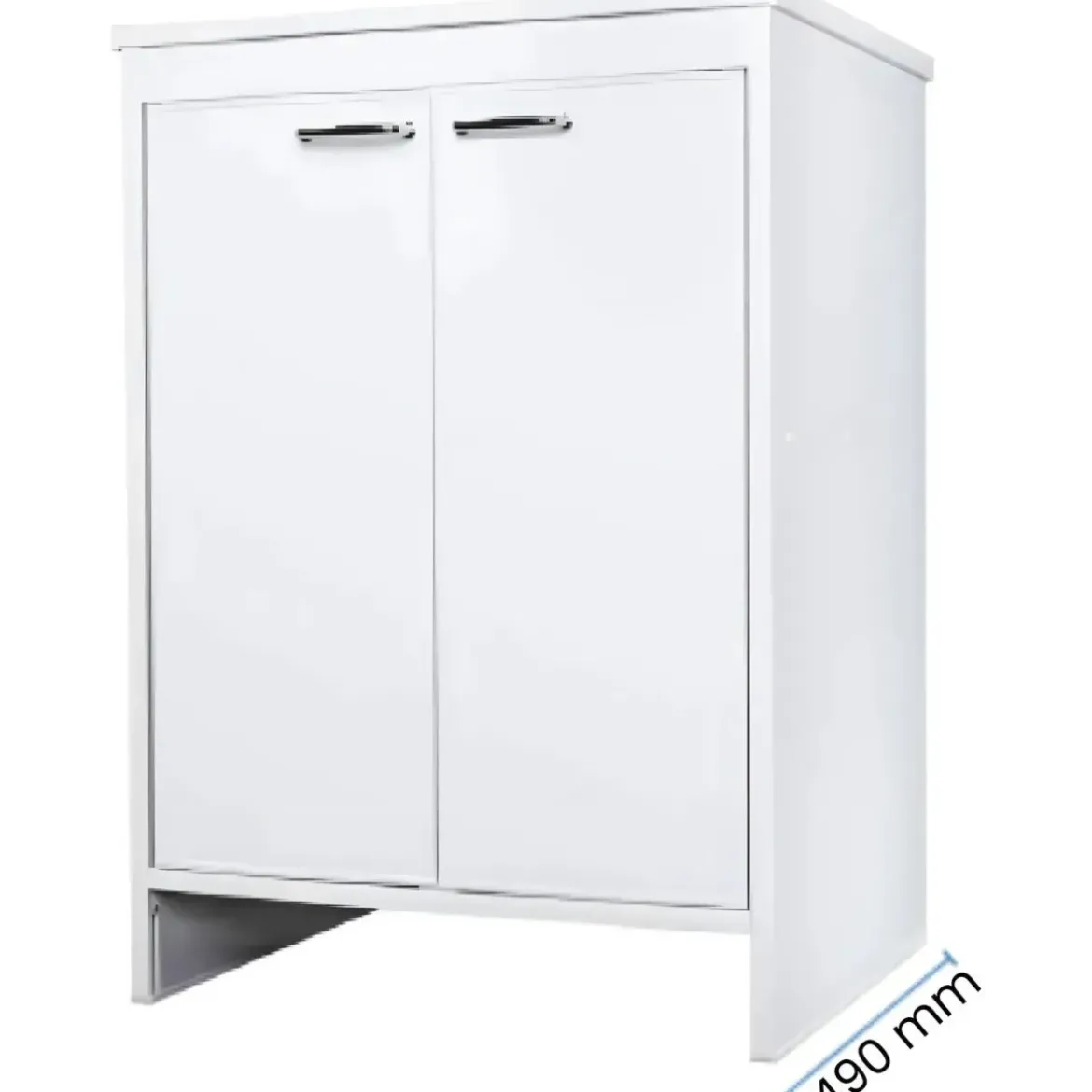 Mobile Bagno 60x50x85 cm PVC 2 Ante Bianco Lavanderia