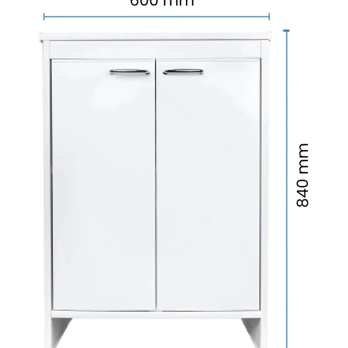 Mobile Bagno 60x50x85 cm PVC 2 Ante Bianco Lavanderia