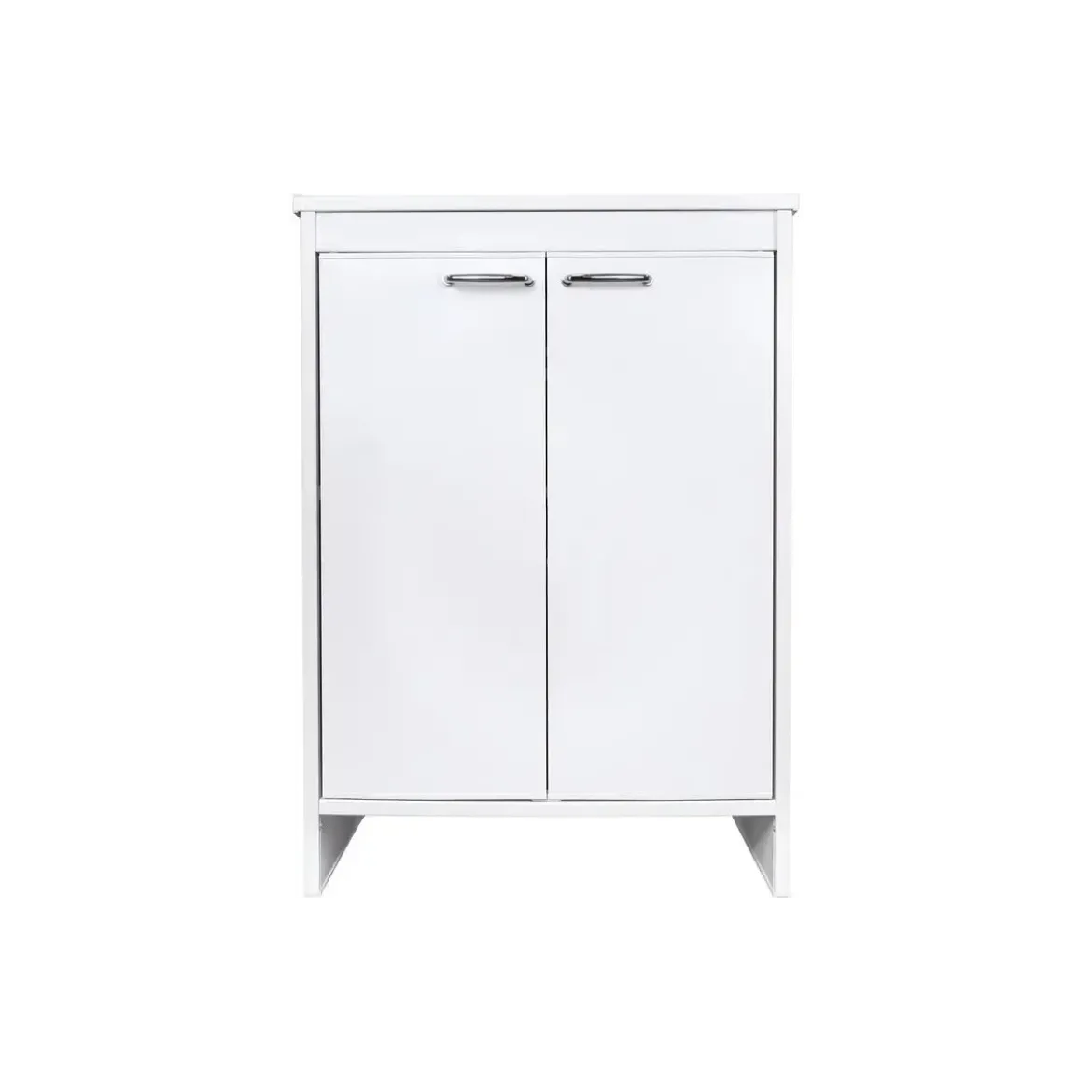 Mobile Bagno 60x50x85 cm PVC 2 Ante Bianco Lavanderia