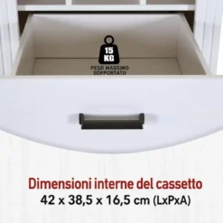 Mobile Bar Armadio da Cucina Portabottiglie in Legno Bianco Rovere