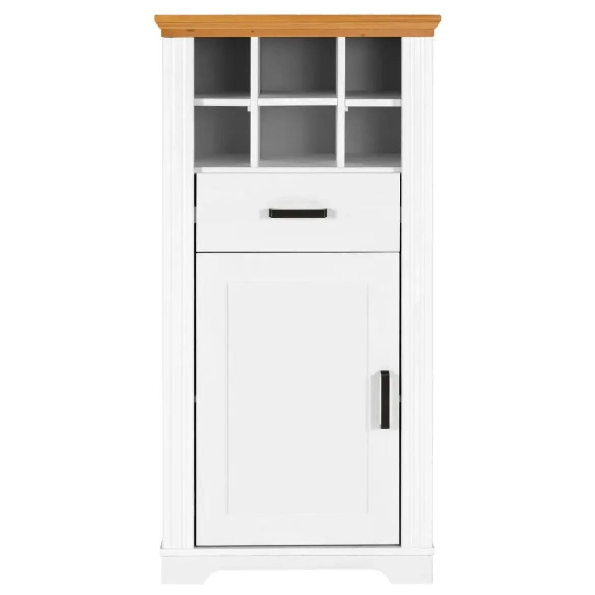 Mobile Bar Armadio da Cucina Portabottiglie in Legno Bianco Rovere