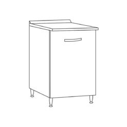 Mobile Base per Cucina Componibile Dispensa in Legno Bianco 40 cm Larghezza