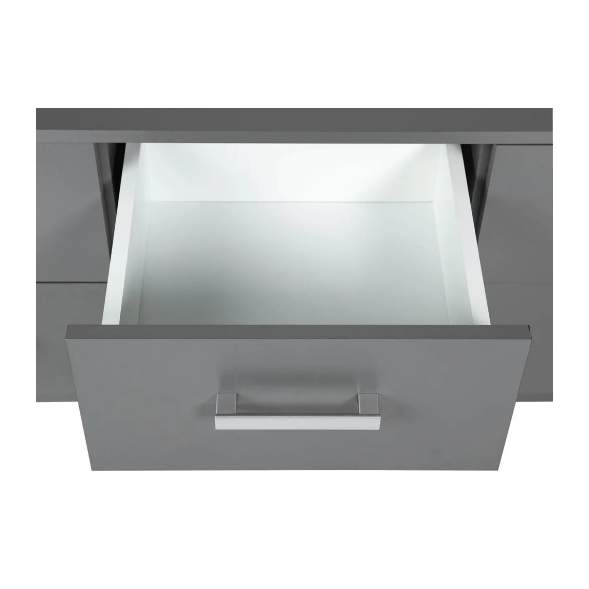 Mobile Basso Cassettiera 120 cm Grigio con 6 Cassetti Mobiletto Porta TV Moderno
