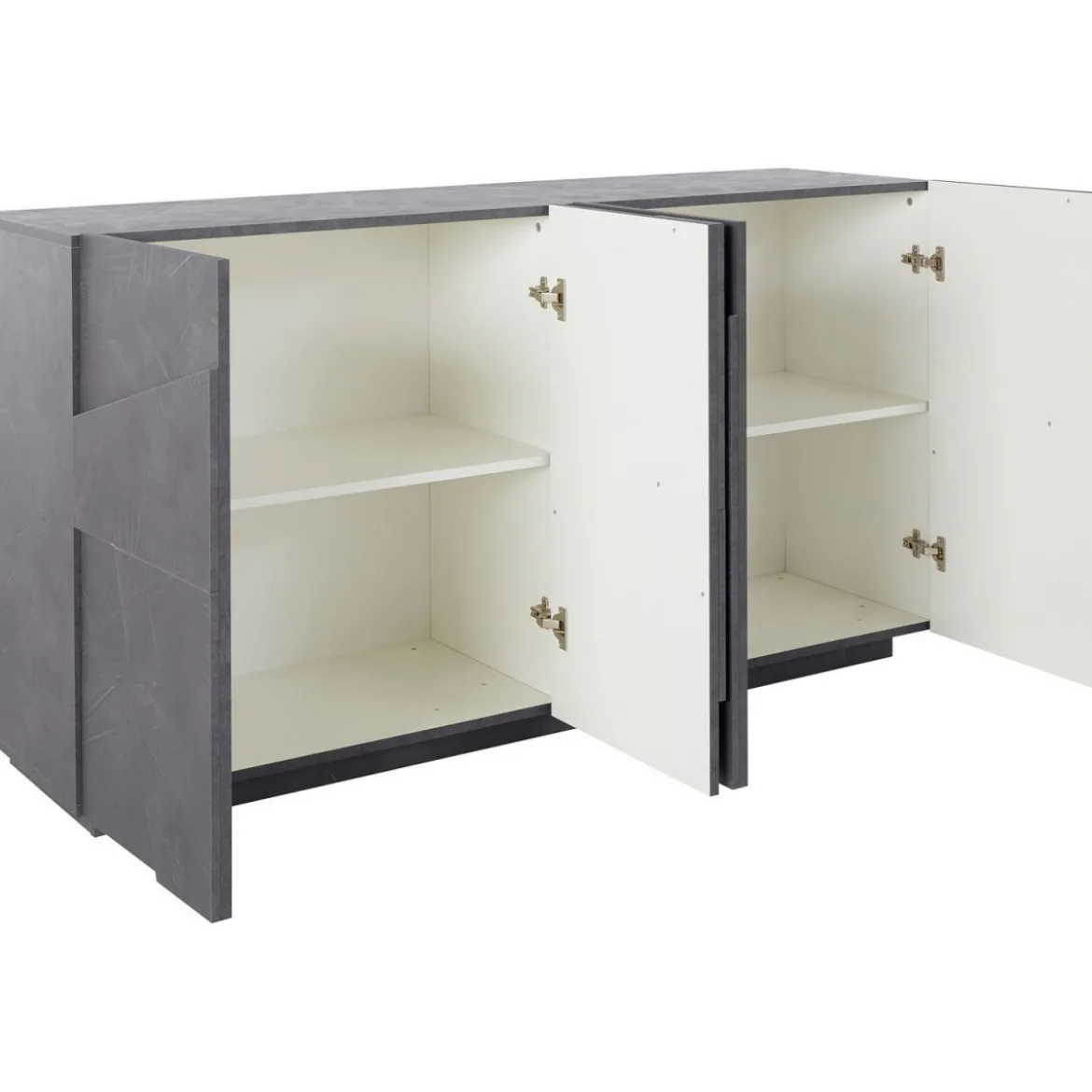 Mobile Basso 160 cm Credenza in Legno Ardesia Madia con Ante da Soggiorno