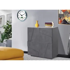 Mobile Basso da Ingresso 80 cm Credenza in Legno Ardesia Madia con Ante