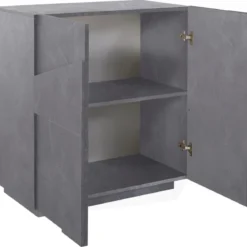Mobile Basso da Ingresso 80 cm Credenza in Legno Ardesia Madia con Ante