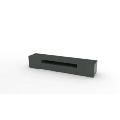 Mobile Basso Moderno Porta TV Antracite Salone con 2 Ante Ribalta Credenza