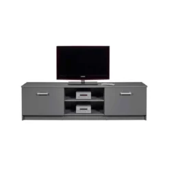 Mobile Basso Porta TV Grigio in Legno Televisione Moderno Mobiletto Industrial
