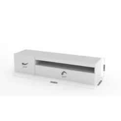 Mobile Bianco Moderno Porta TV 155 Basso Soggiorno con Anta Ribalta Legno