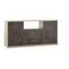 Mobile Bianco Nero 2 Ante con 2 Cassetti Credenza Contenitore in Legno Tv