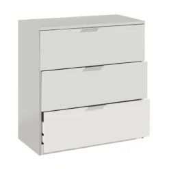 Mobile Cassettiera Bianca 3 Cassetti 80 cm Como Legno Camera da Letto Soggiorno