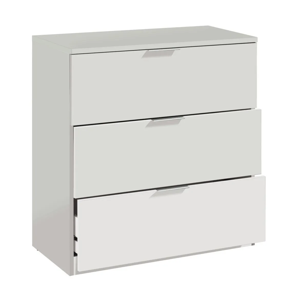 Mobile Cassettiera Bianca 3 Cassetti 80 cm Como Legno Camera da Letto Soggiorno