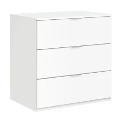Mobile Cassettiera Bianca 3 Cassetti 80 cm Como Legno Camera da Letto Soggiorno