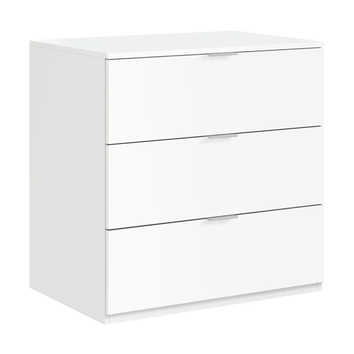 Mobile Cassettiera Bianca 3 Cassetti 80 cm Como Legno Camera da Letto Soggiorno