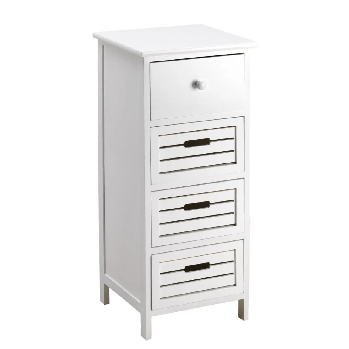 Mobile Cassettiera Bianca 4 Cassetti Shabby Multiuso Shabby Legno Cucina Bagno