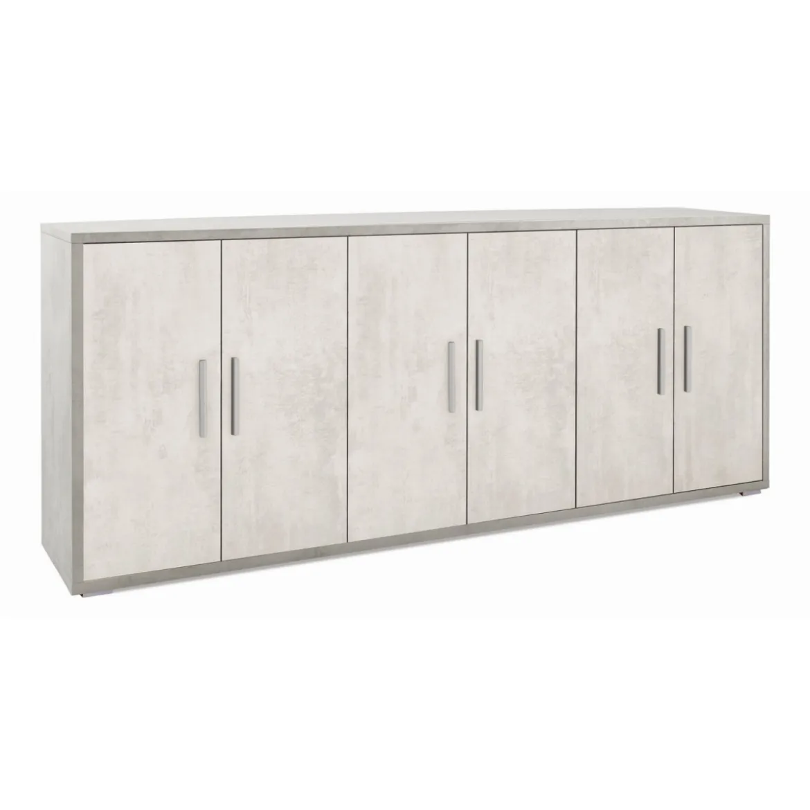 Mobile Cemento Bianco TV Moderno 6 Ante Armadio Credenza 200 cm Legno