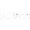 Mobile Cemento TV Moderno 6 Ante Ripiani Armadio Credenza 200 cm Legno