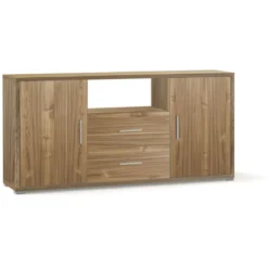 Mobile Credenza 2 Ante 2 Cassetti Noce Contenitore in Legno Tv Soggiorno