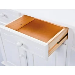 Mobile Credenza Bianco 3 Ante Cassetti Shabby Buffet Dispensa Soggiorno Cucina