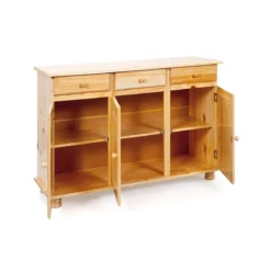 Mobile Credenza Pino 3 Ante Cassetti Buffet Dispensa Soggiorno Cucina Rustico