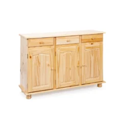 Mobile Credenza Pino 3 Ante Cassetti Buffet Dispensa Soggiorno Cucina Rustico