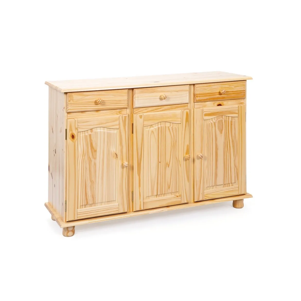 Mobile Credenza Pino 3 Ante Cassetti Buffet Dispensa Soggiorno Cucina Rustico