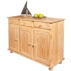 Mobile Credenza Pino 3 Ante Cassetti Buffet Dispensa Soggiorno Cucina Rustico