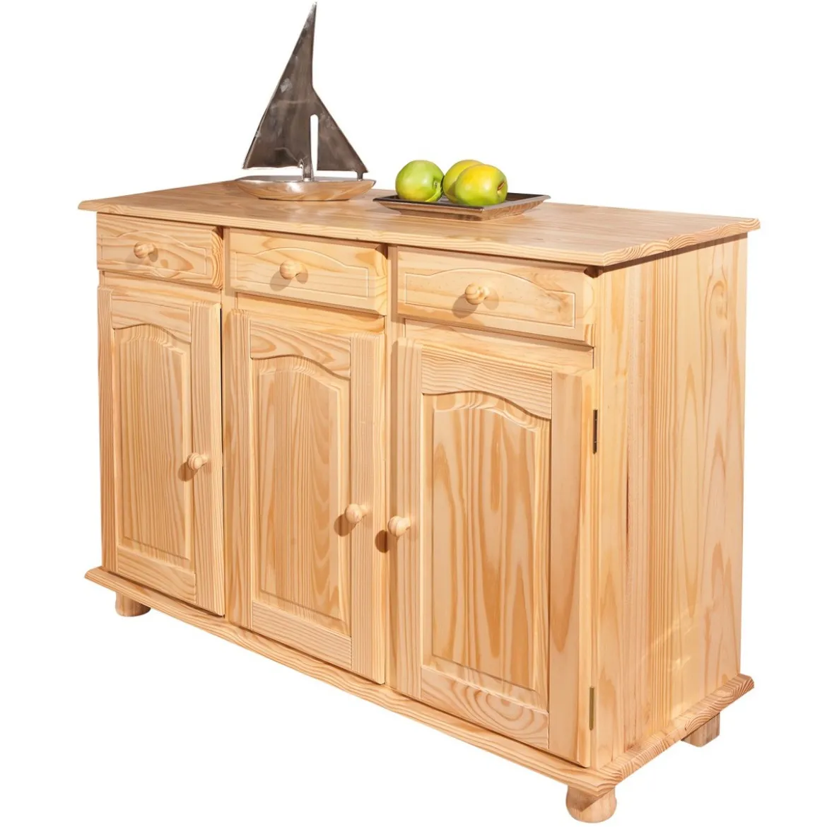 Mobile Credenza Pino 3 Ante Cassetti Buffet Dispensa Soggiorno Cucina Rustico