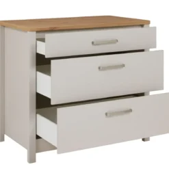 Mobile Cucina Base per Piano Cottura Beige Rovere con 3 Cassetti