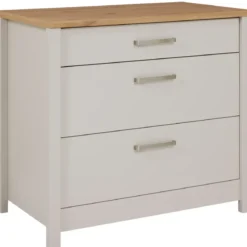 Mobile Cucina Base per Piano Cottura Beige Rovere con 3 Cassetti