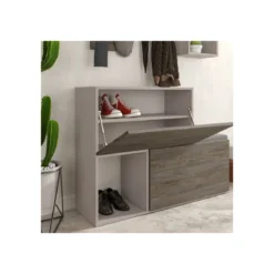 Mobile da Ingesso in Legno Vintage con Scarpiera Appendiabiti