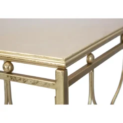 Mobile da Ingresso in Metallo Oro 96,5x41x78 cm Moderno Geometrico
