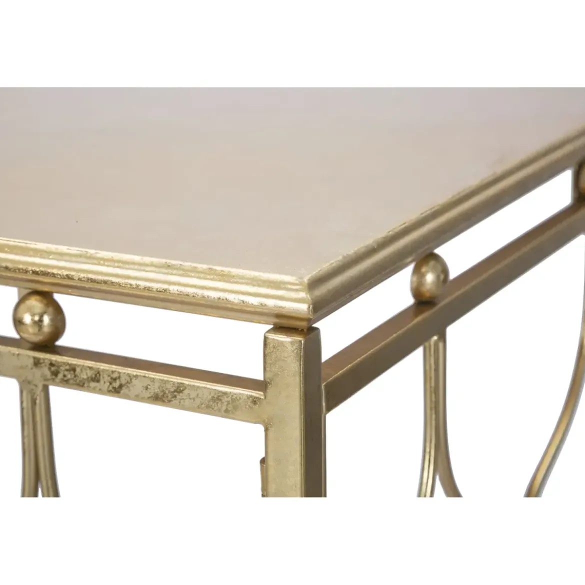 Mobile da Ingresso in Metallo Oro 96,5x41x78 cm Moderno Geometrico