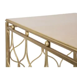 Mobile da Ingresso in Metallo Oro 96,5x41x78 cm Moderno Geometrico