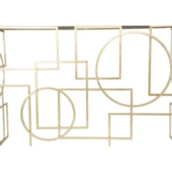 Mobile da Ingresso Metallo Oro Vetro Specchiato 120x41x81 cm Moderno
