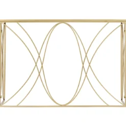 Mobile da Ingresso Metallo Oro Vetro Specchiato 120x40x80 cm Moderno