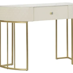 Mobile da Ingresso Similpelle Trapuntata Bianco Oro con Cassetto